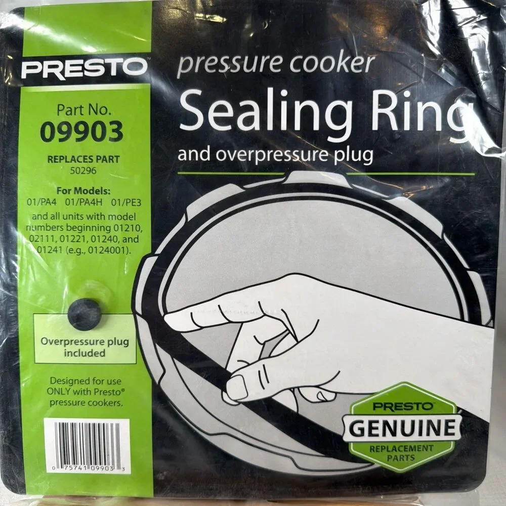 Presto 09903 Pressure Cooker Sealing Ring Gasket Overpressure Plug Genuine NIP